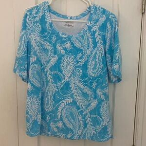 Talbots Turquoise Paisley Blouse